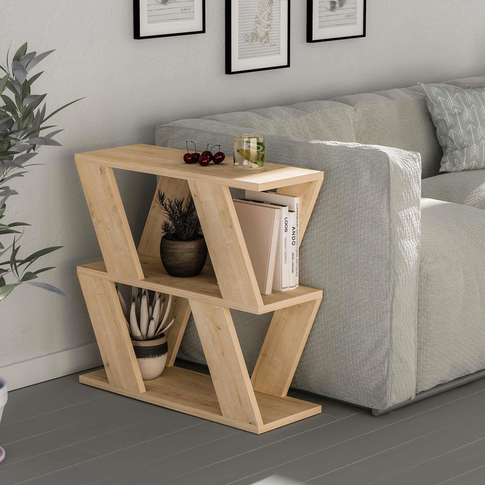 Decortie Lazena 2 Shelf Oak Side Table Image 7