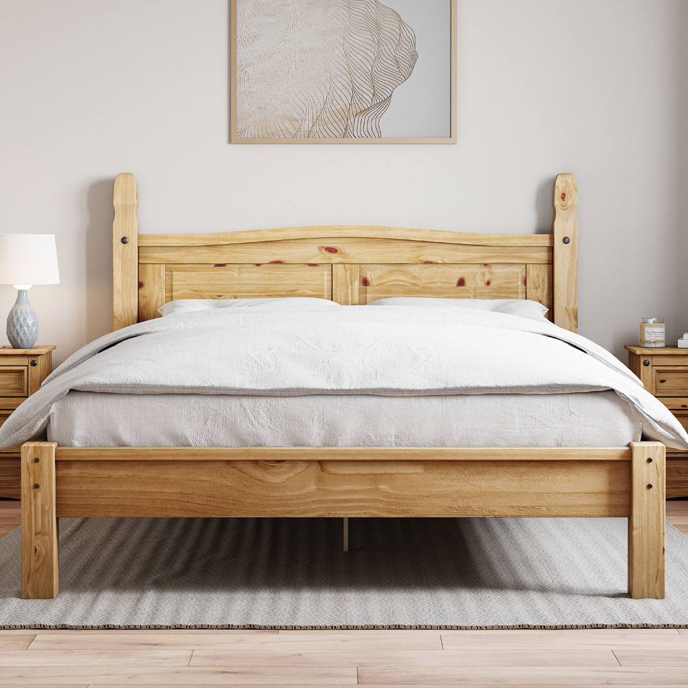 Vida Designs Corona King Size Pine Low Foot Bed Frame Image 3