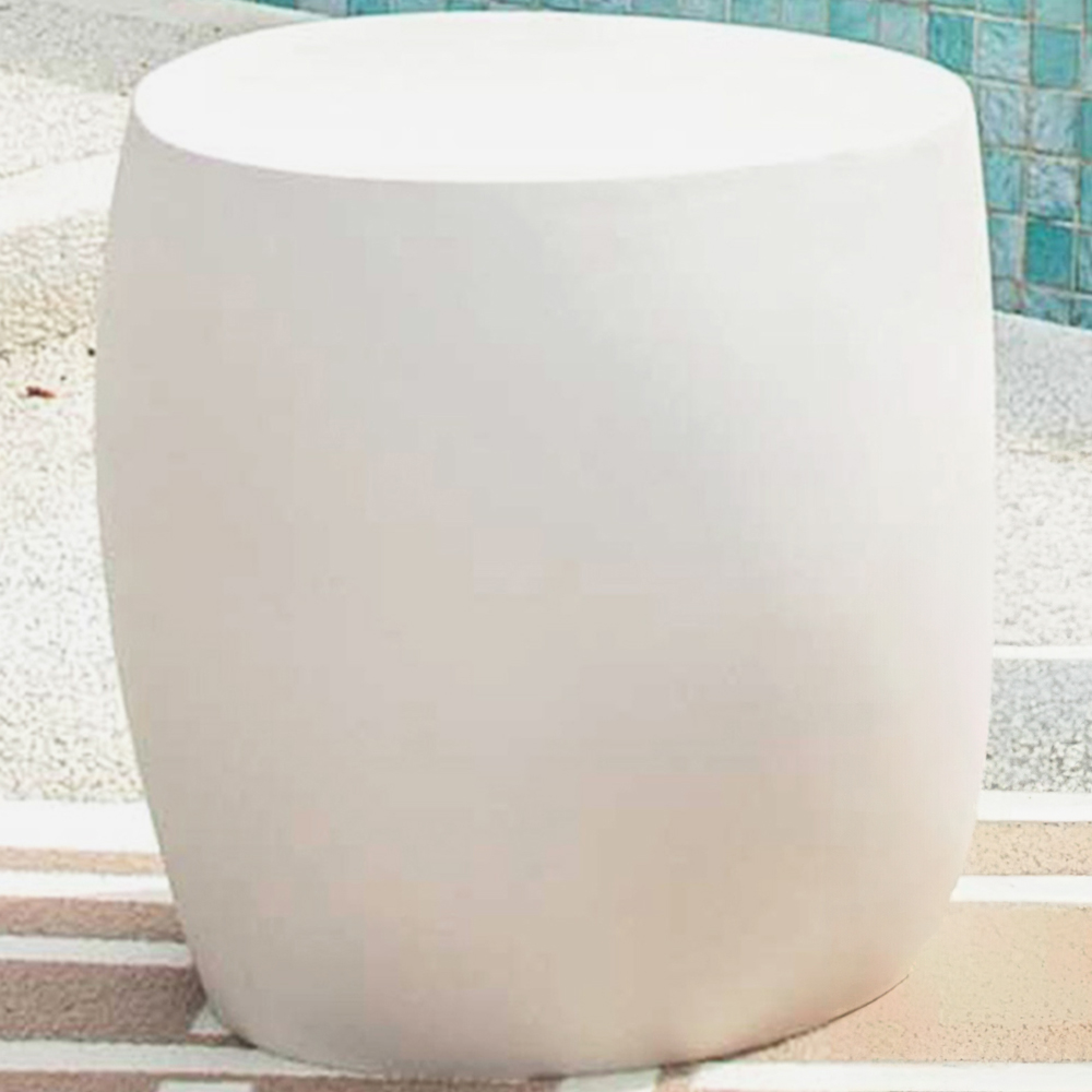 Elementi Ikaria Cream White GRC Side Table Image 1