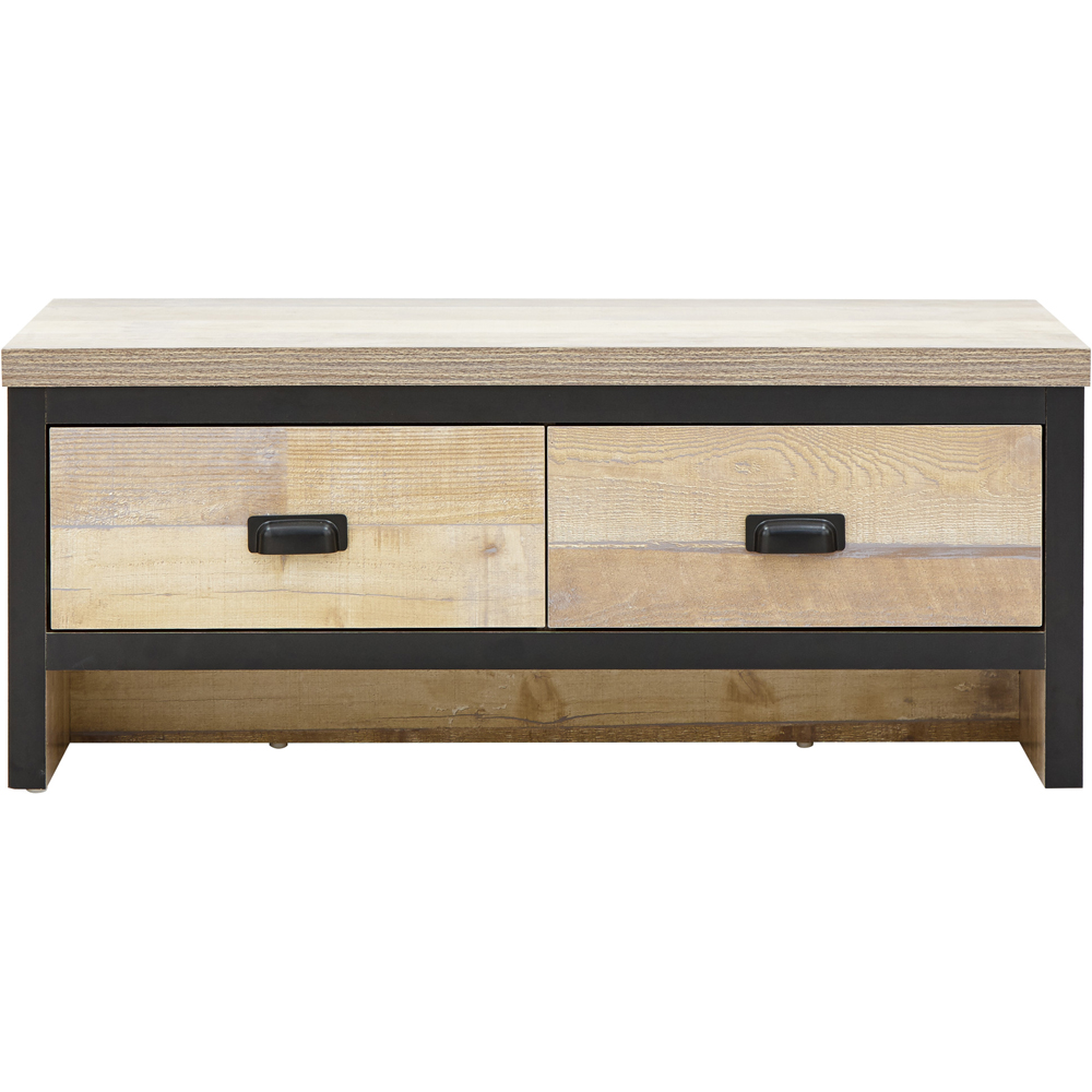 GFW Boston 2 Drawer Oak Coffee Table Image 6