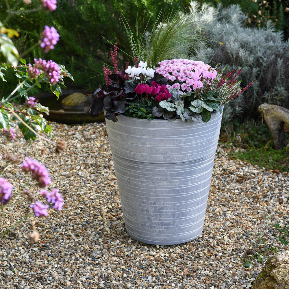 Garden Gear Caesar Marble Effect Planter 46 x 52cm 2 Pack Image 2