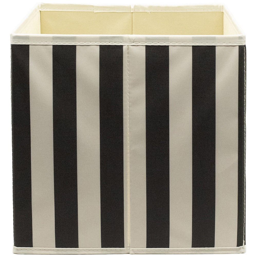 Homebase Striped Charcoal Compact Cube Storage Insert 3 Pack Image 5