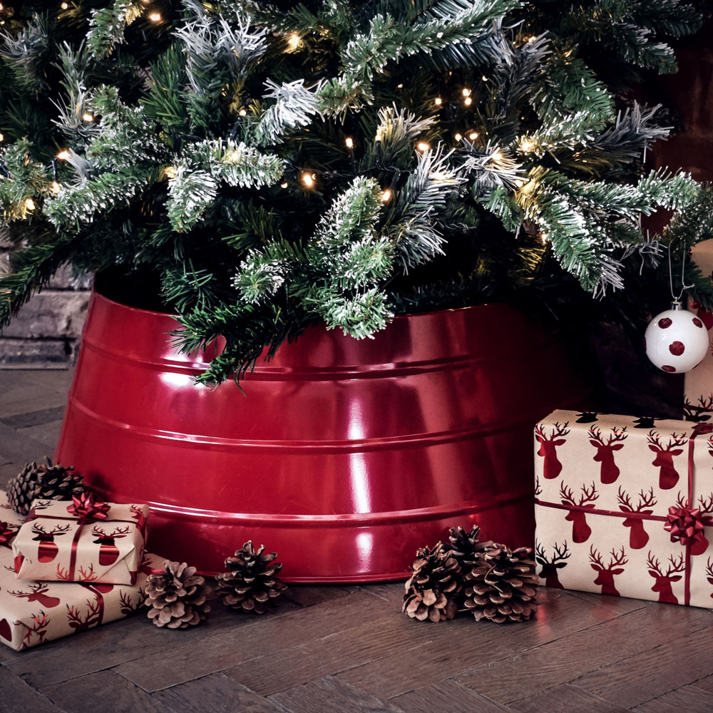 Ivyline Metal Red Christmas Tree Skirt 67cm Image 6