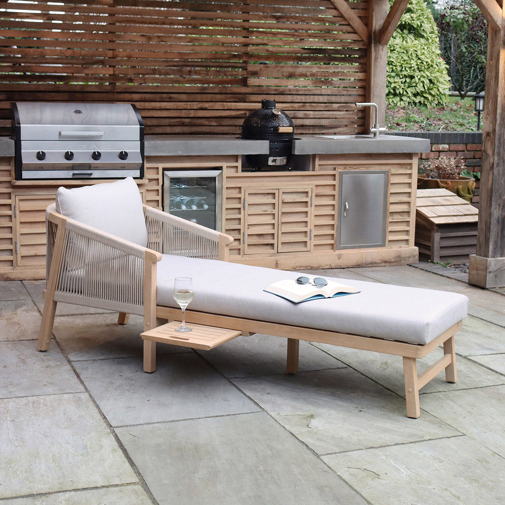 Royalcraft Roma Sunlounger with Pullout Side Tray Image 6