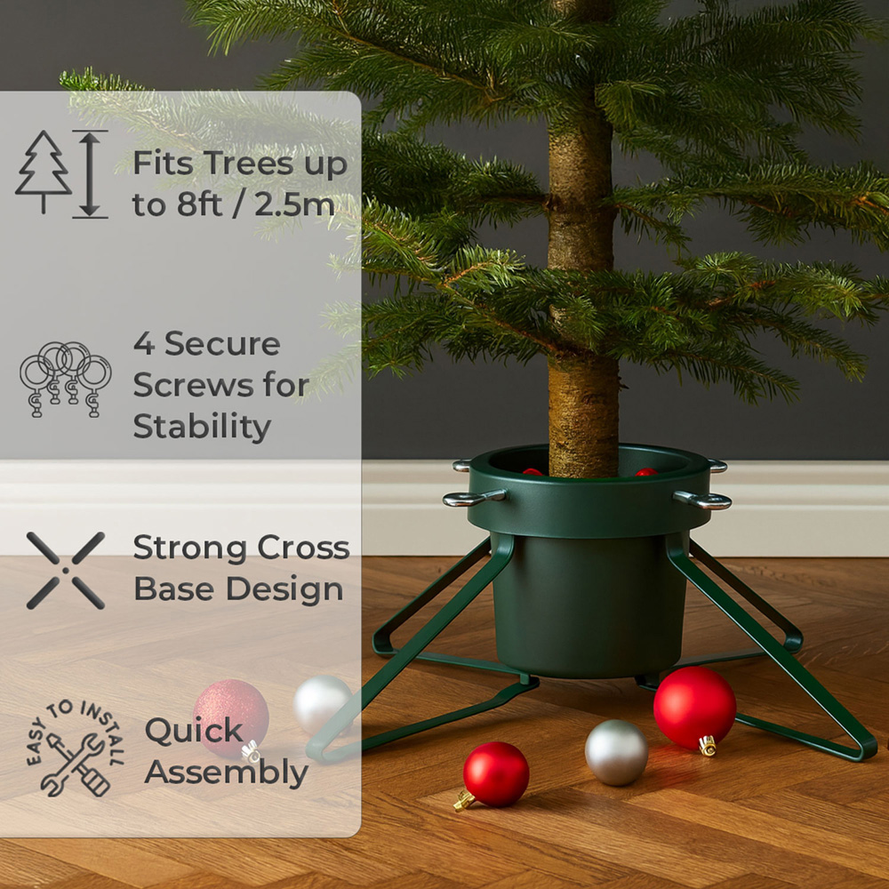 Neo Green Real Christmas Tree Stand with Metal Base Image 5
