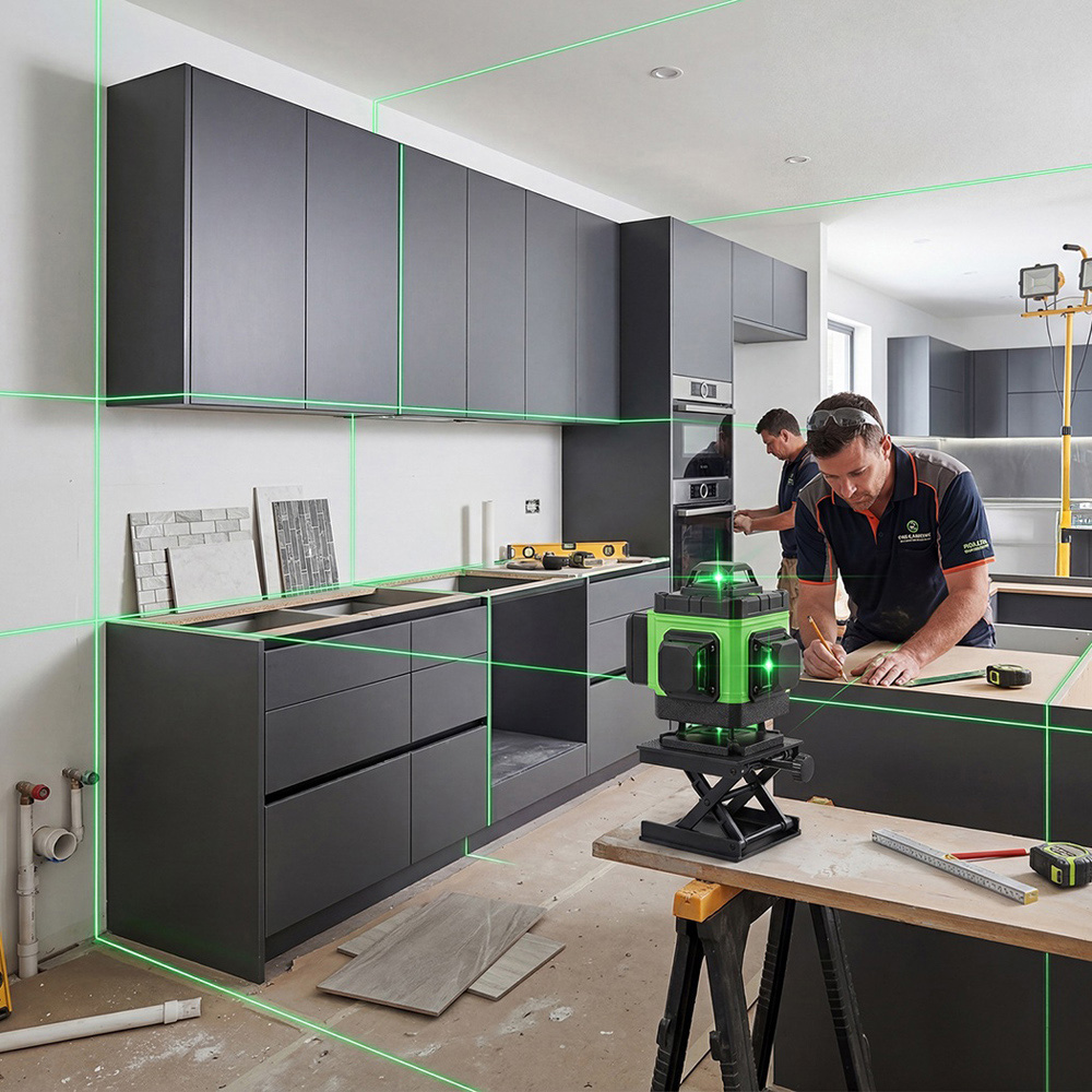 Traderight HW0308-UK 4D Green Cross Line Self-Levelling Laser with Tripod and Accessories Image 2