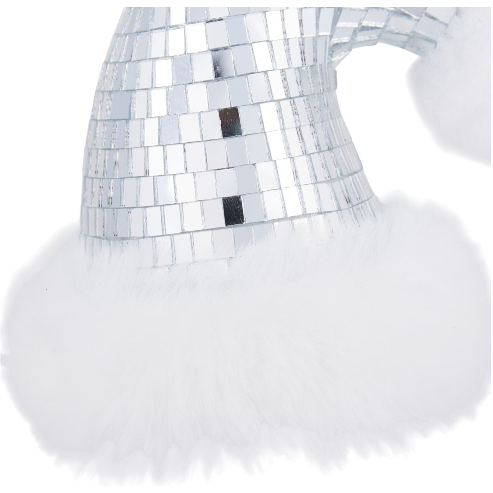 Set of 3 Disco Santa Hat Tree Decorations Silver Image 3