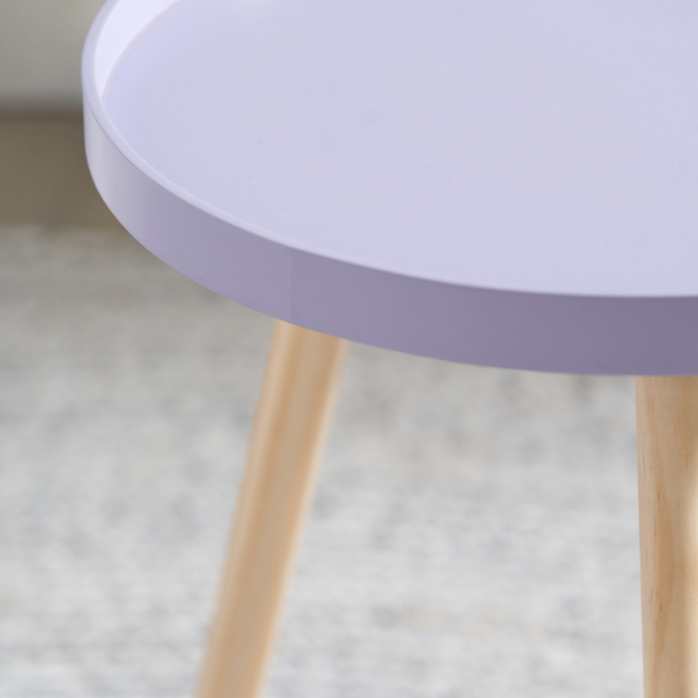 Pacific Lifestyle Halston Lilac Wood Veneer and Natural Pine Wood Side Table Image 3