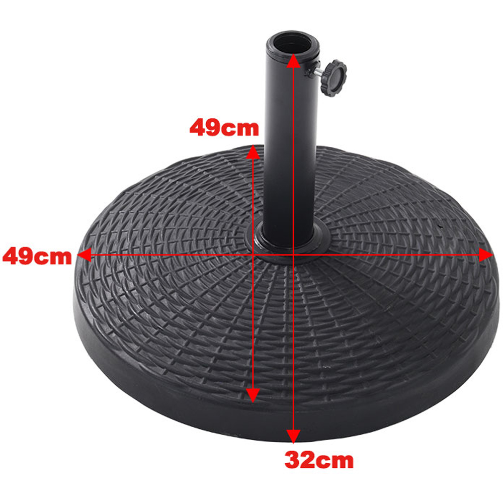 Living and Home Beige Round Crank Tilt Parasol with Rattan Effect Base 3m Image 7