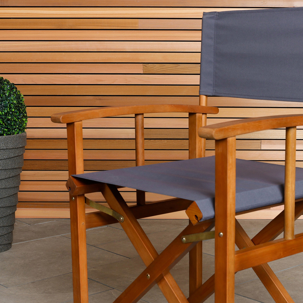 Charles Bentley Set of 2 Grey Directors Chair Image 8