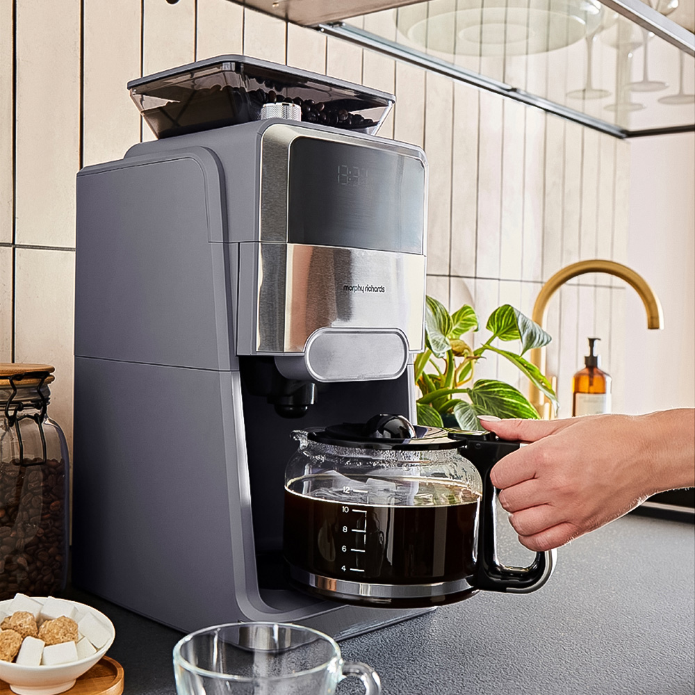 Morphy Richards Zino Grind and Brew 162107 Stone 1.5L Automatic Filter Coffee Machine Image 2