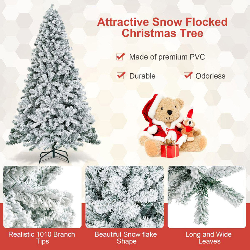 Costway Snow Flocked Artificial Christmas Tree 7.5ft Image 8