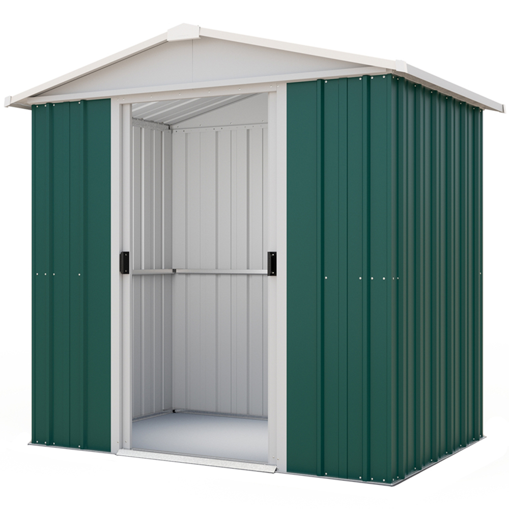 Yardmaster 6.8 x 4.6ft Emerald Green Metal Apex Storage Shed Image 1