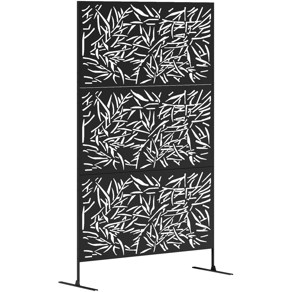 Outsunny Bamboo Black Outdoor Divider Privacy Panel with Stand Image 2