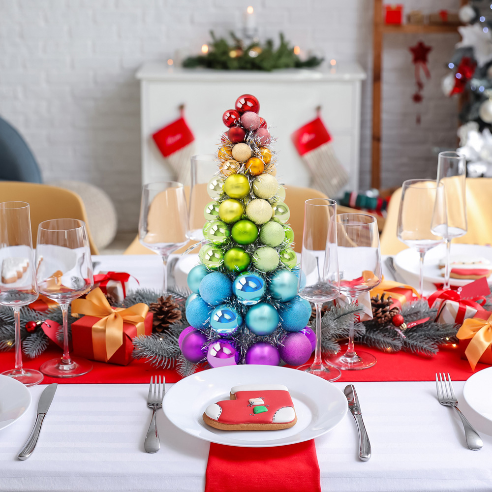 The Christmas Workshop Rainbow Bauble Table Tree Image 2