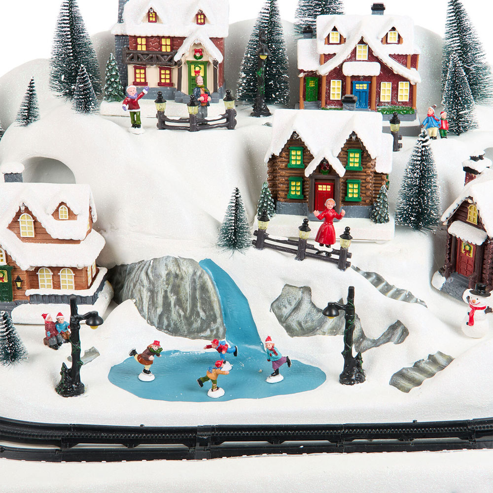 Christmas LED Village with Train Scene Image 7