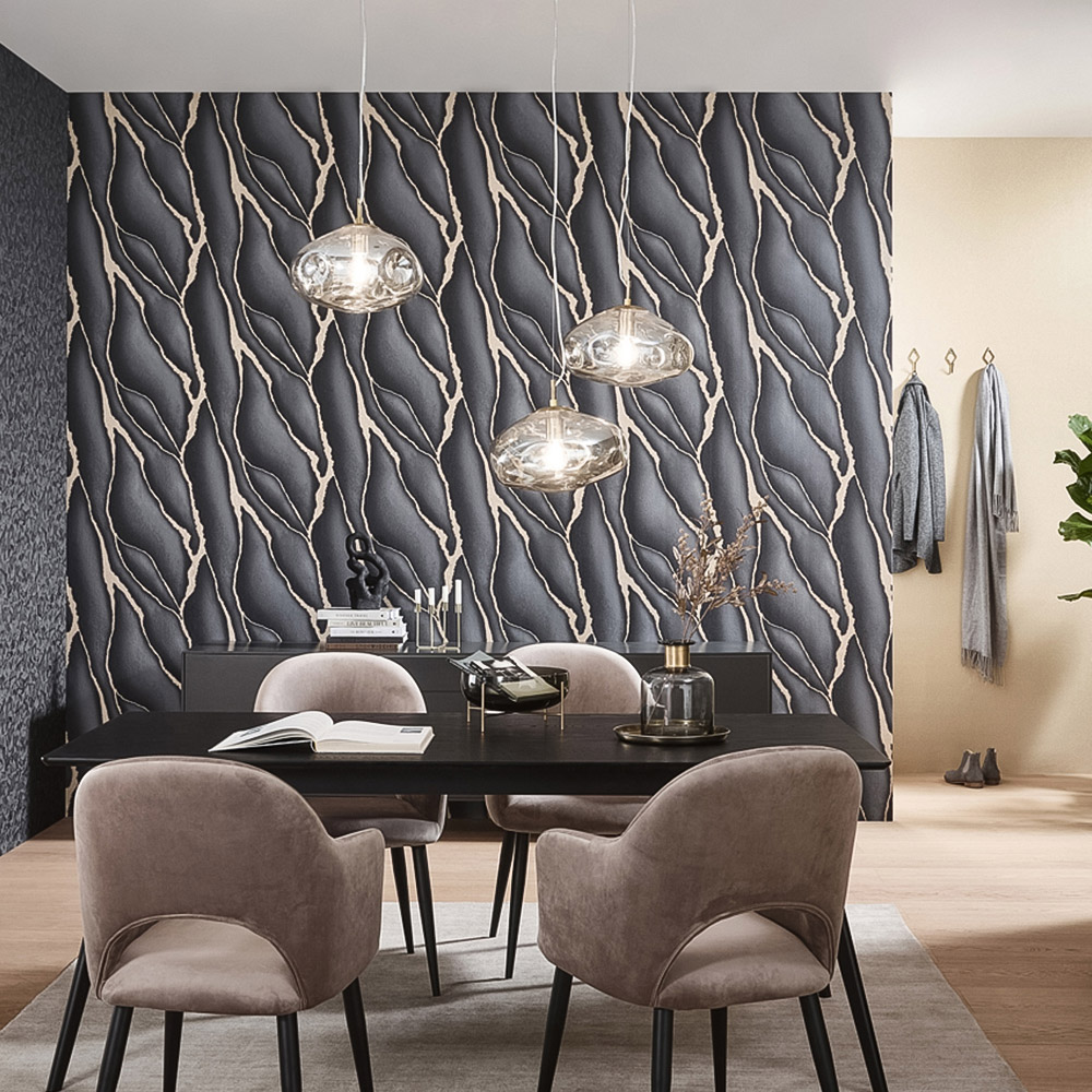 Erismann Calacatta Marble Black Wallpaper Image 3