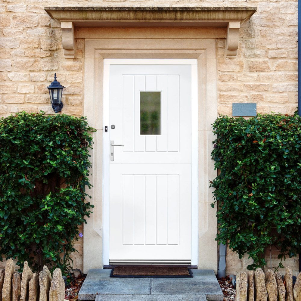 White Fibre Glass Stable 1 Light Clear Glazed External Door 1981 x 838 x 44mm Image 2