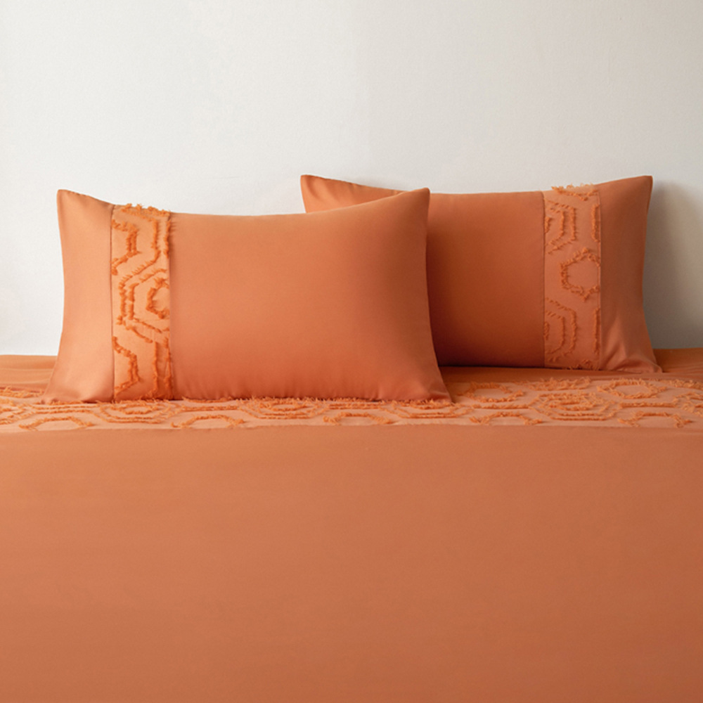 Velosso Hex Single Spice Tufted Duvet Set Image 3
