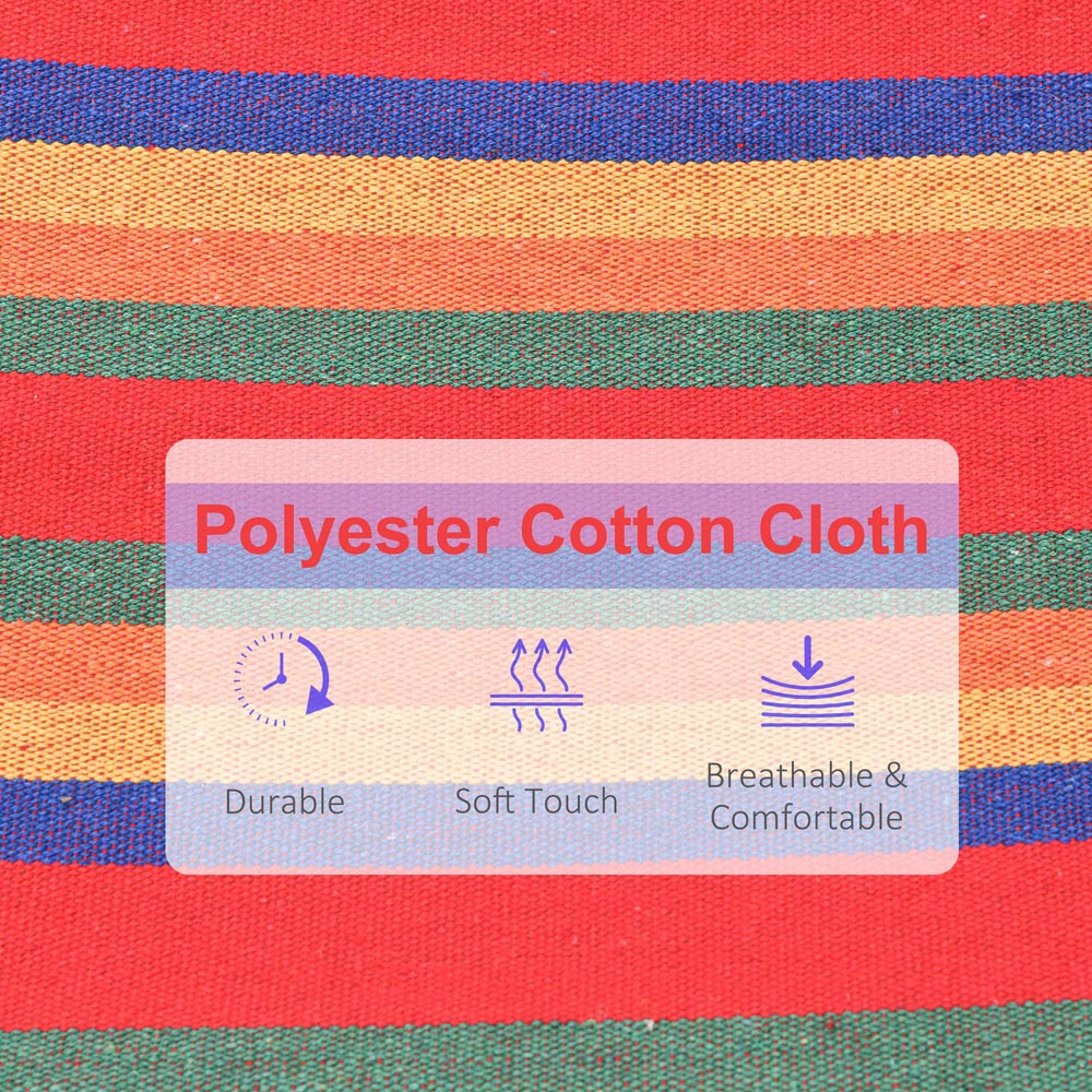 Outsunny Multicolour Hammock with Headrest Image 4