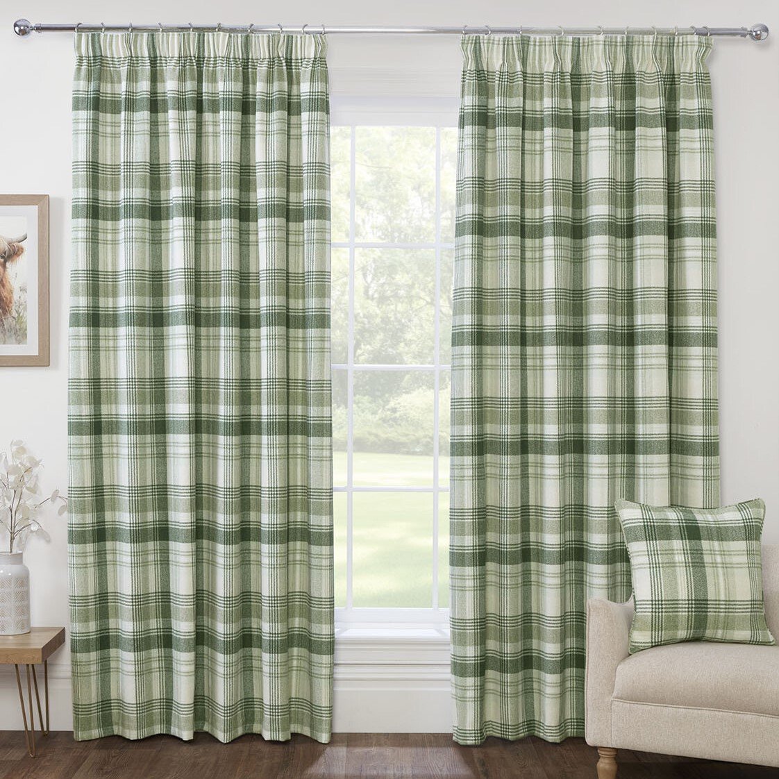 Henderson Thermal Curtain - Green / 168cm / 229cm Image 1