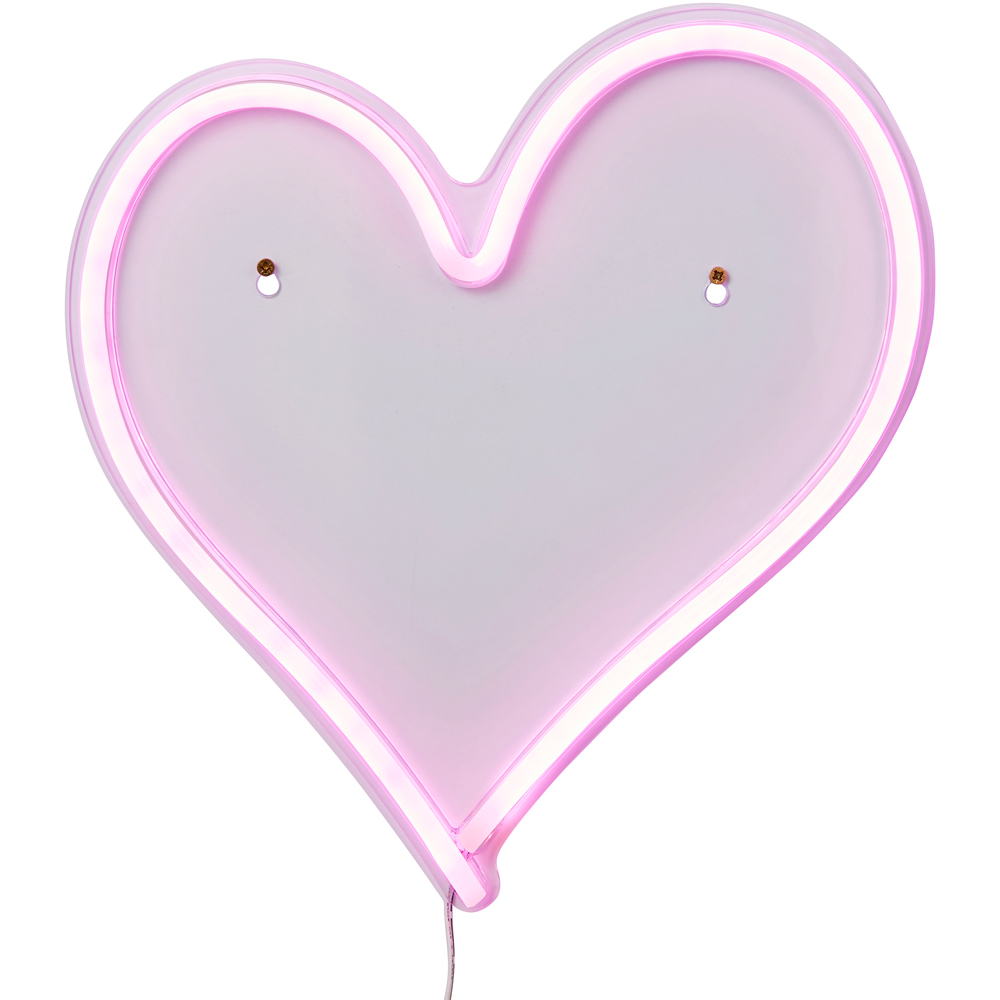 Glow Heart Pink Neon LED Wall Light Image 3