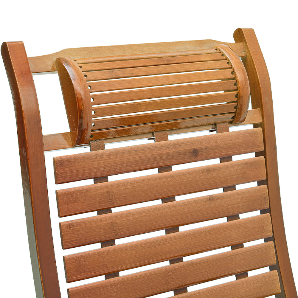 Living and Home Bamboo Foldable Rocking Chair Recliner Image 5