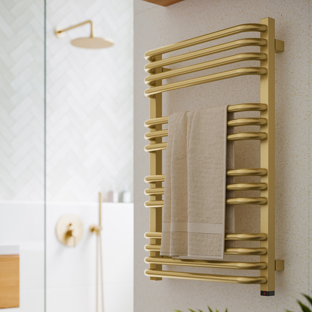 Terma Alex One 1364BTU Brass Electric Towel Rail 760 x 500mm Image 2