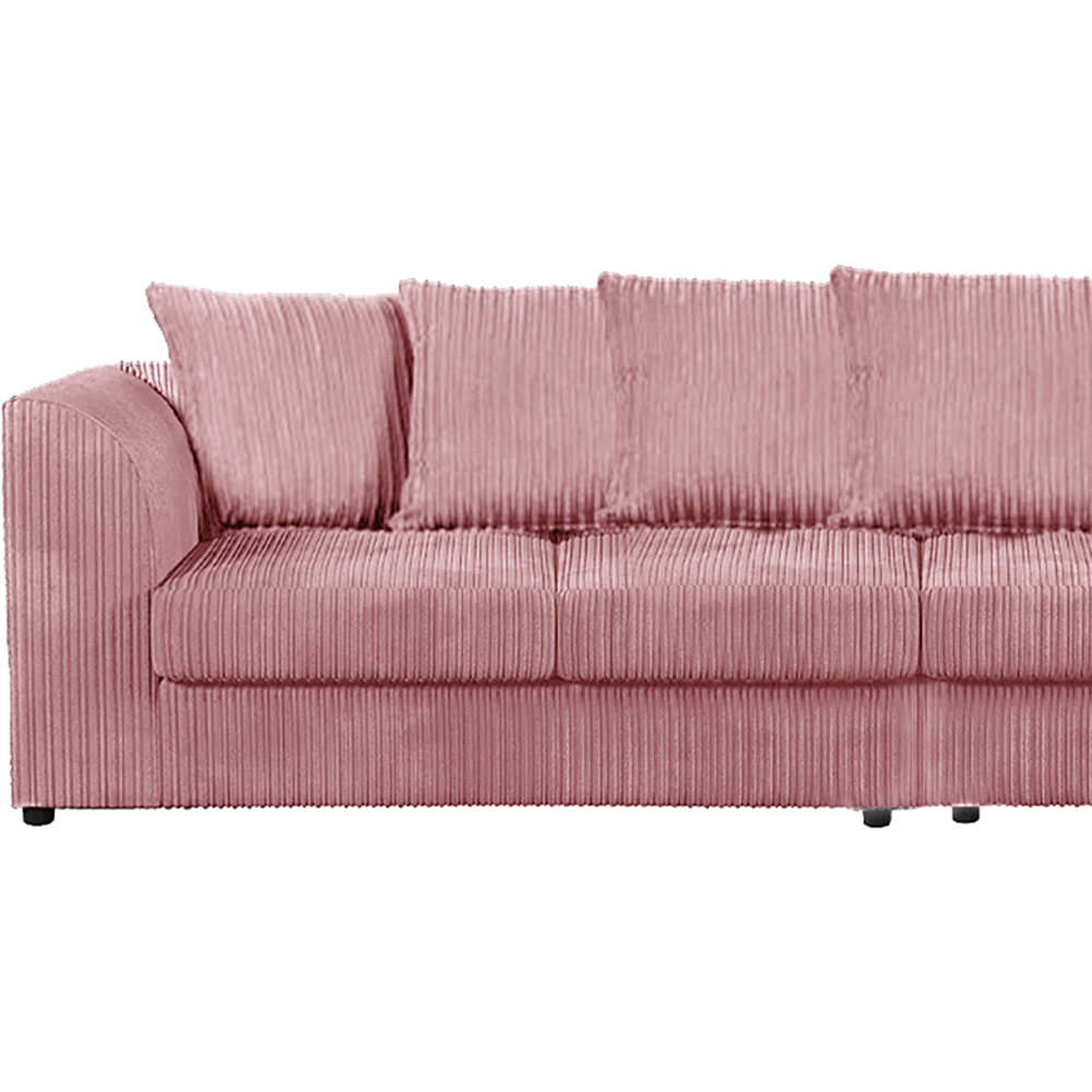 Luxor 4 Seater Pink Jumbo Cord Scatter Back Sofa Image 4