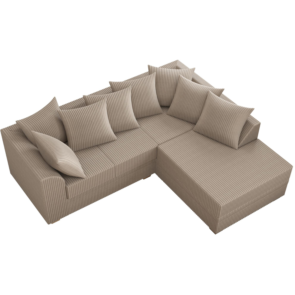 Modo 3 Seater Sable Jumbo Cord Right Hand Scatter Back L-Shape Corner Sofa Image 4