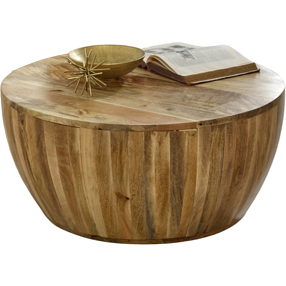 Brooklyn Surrey Drum Style Solid Wood Coffee Table Image 2