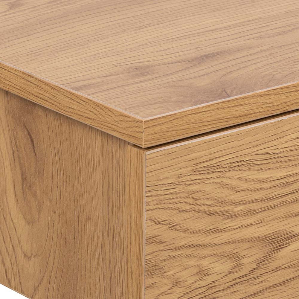 Florence Avignon Single Drawer Oak Square Bedside Table Image 5