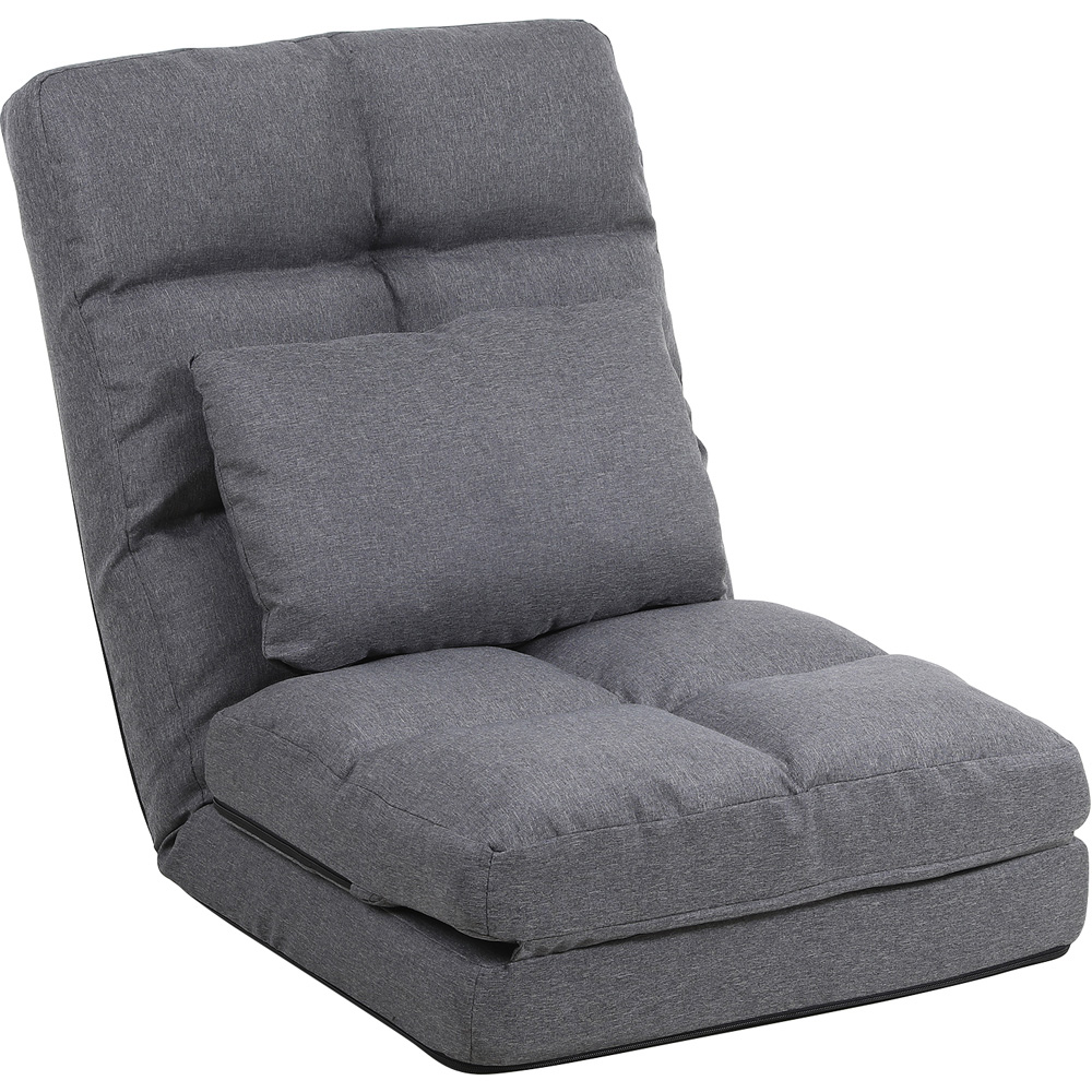 Furniture One Grey Adjustable Foldable Floor Chair with Pillow Image 2