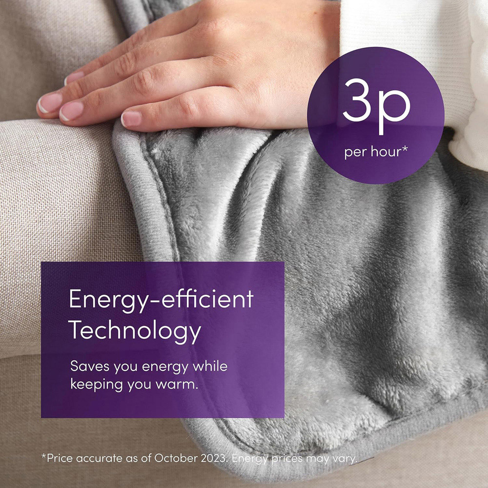 Emperial Grey Electric Heated Throw Blanket Image 3
