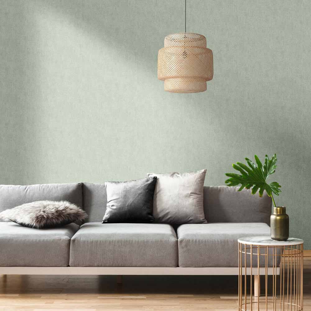 Darcy James Linen Green Textured Wallpaper Image 3