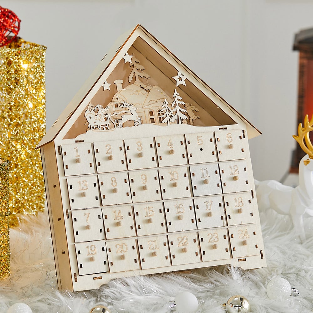 Living and Home Christmas DIY Deer Advent Calendar with Lights Image 7