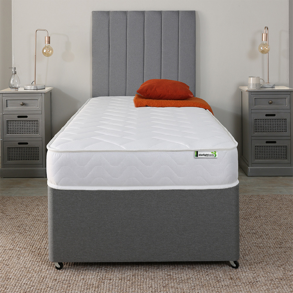 Starlight Beds Deluxe European Single White Memory Foam with Spring Mattress Image 4