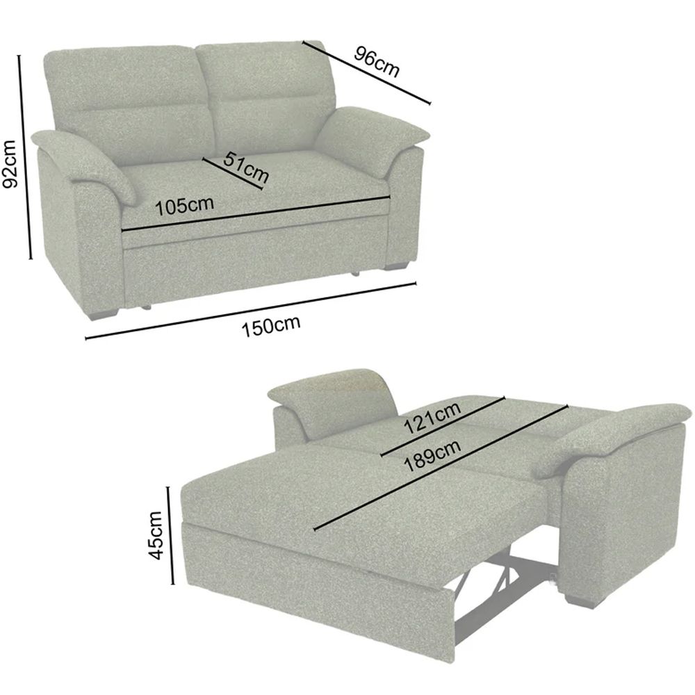 HGD Tivoli 2 Seater Luxury Boucle Green Pull out Sofa Bed | Homebase