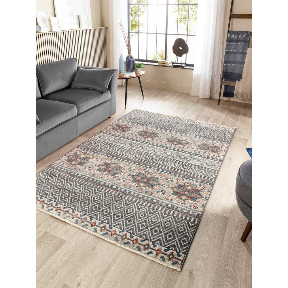 Origins Mandala Stripe Grey Rug 120 x 170cm Image 2