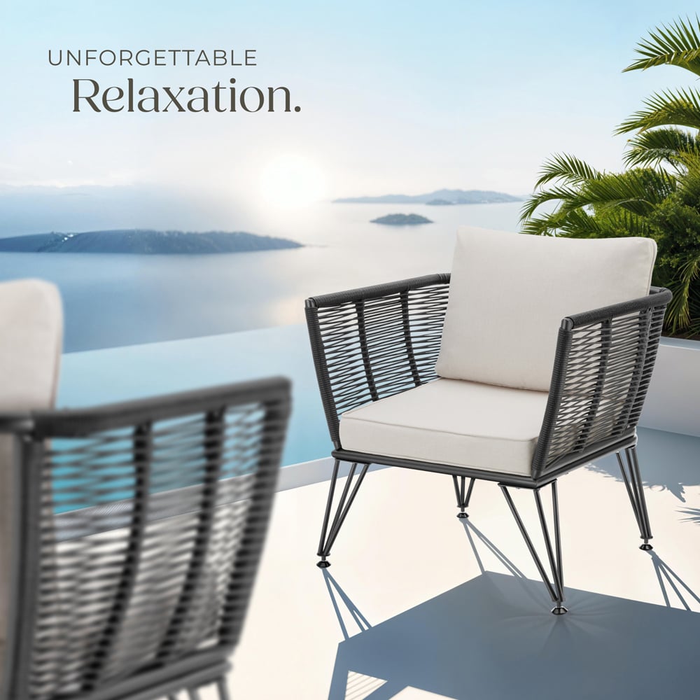 tectake Valeiras Set of 2 Woven Rope Design Accent Chair Image 8