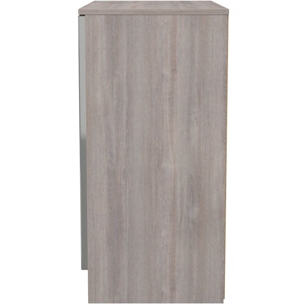 Crowndale Milan 2 Door Grey Gloss and Grey Oak Storage Cabinet Ready Assembled Image 6