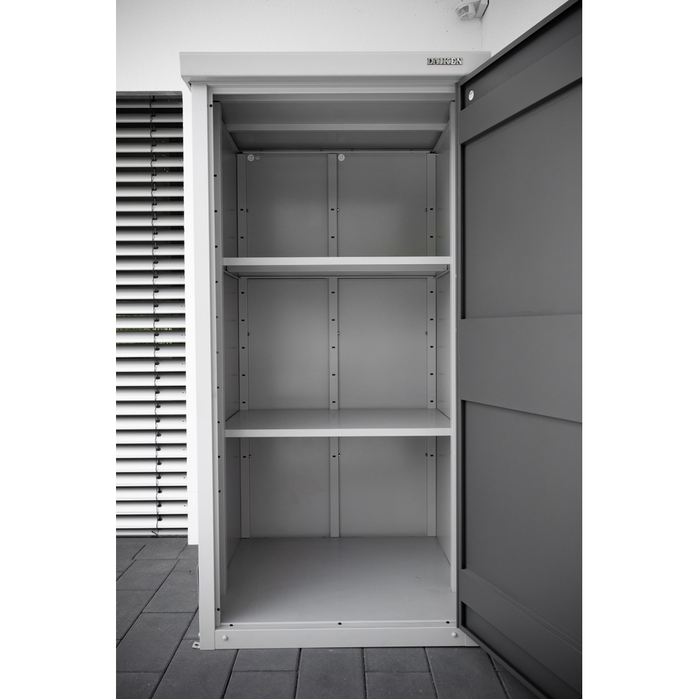 Trimetals Daiken Guardian 3 x 3ft Grey Compact Metal Garden Shed Image 2