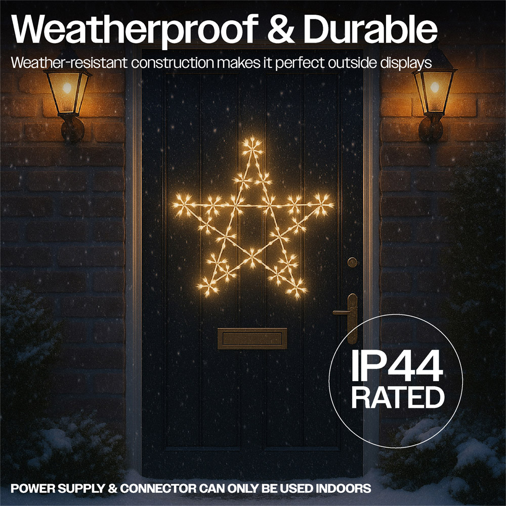 Xmas Haus 120 Warm White LED Metal Star Light 50 x 49cm Image 4