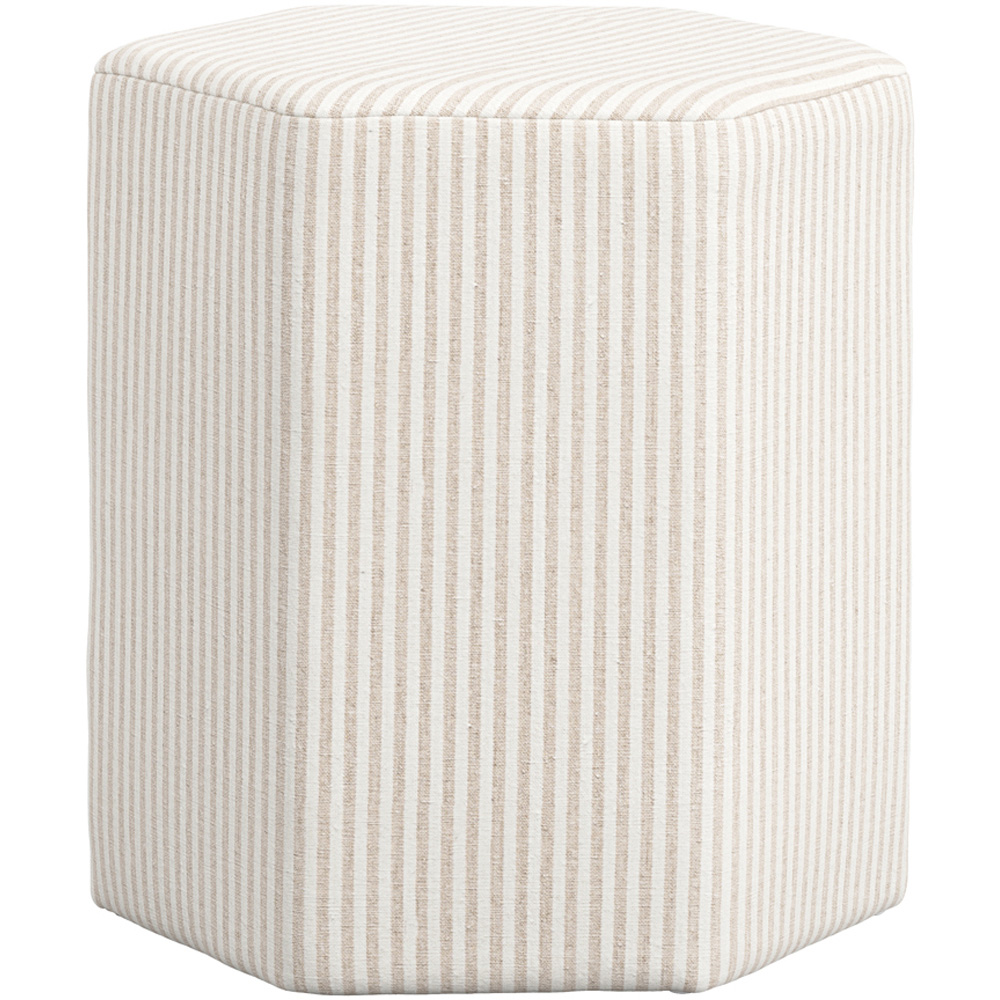 LPD Home Harbour Beige Thin Stripe Stool Image 2