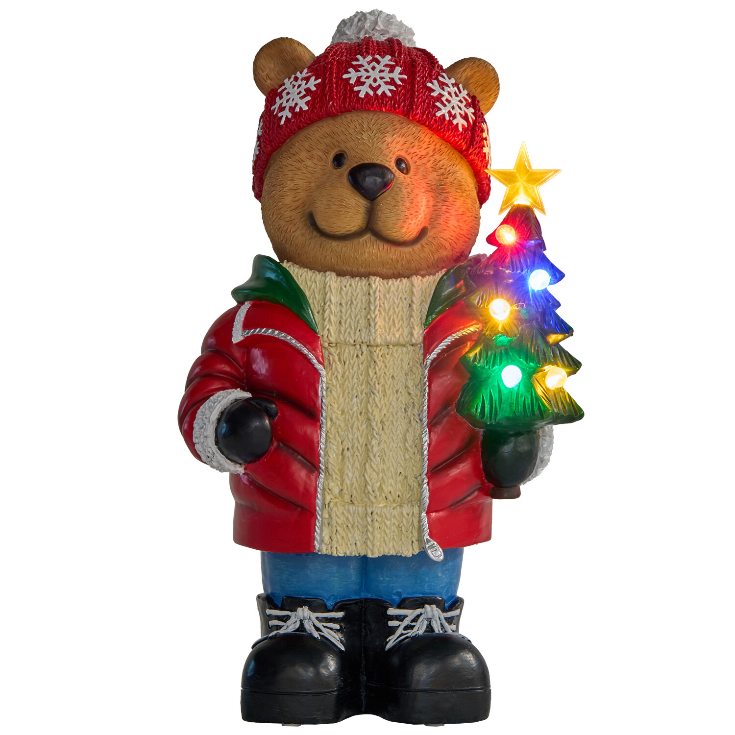 LED Christmas Bear Ornament Red Image 4