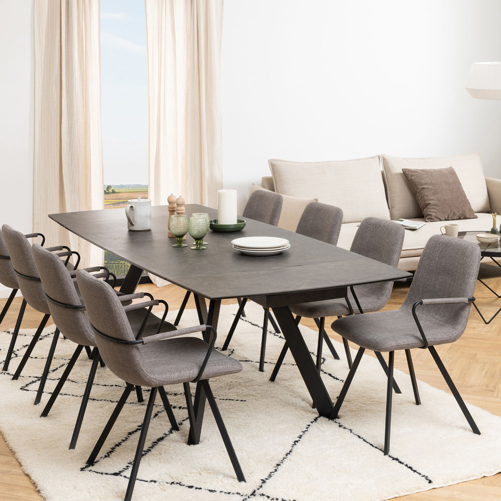 Florence Blackburn Ceramic 6 Seater Dining Table Black Image 4