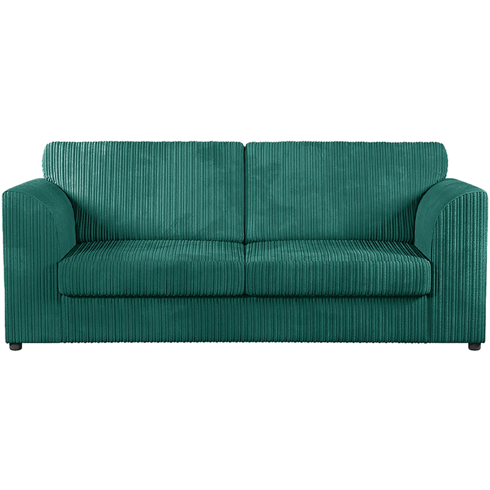Luxor 5 Seater Teal Jumbo Cord Sofa Suite with Full Back Image 3