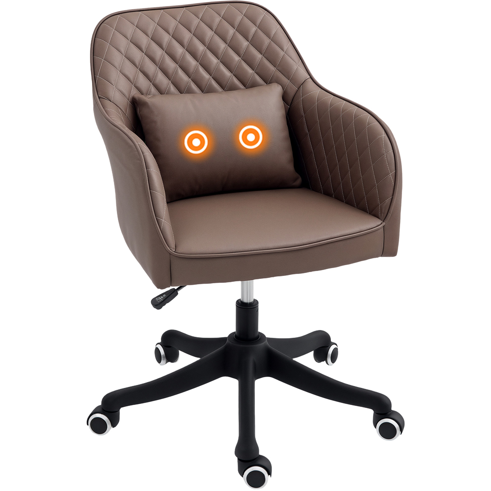Portland Brown Rechargeable Vibration Massage Office Chair Image 2