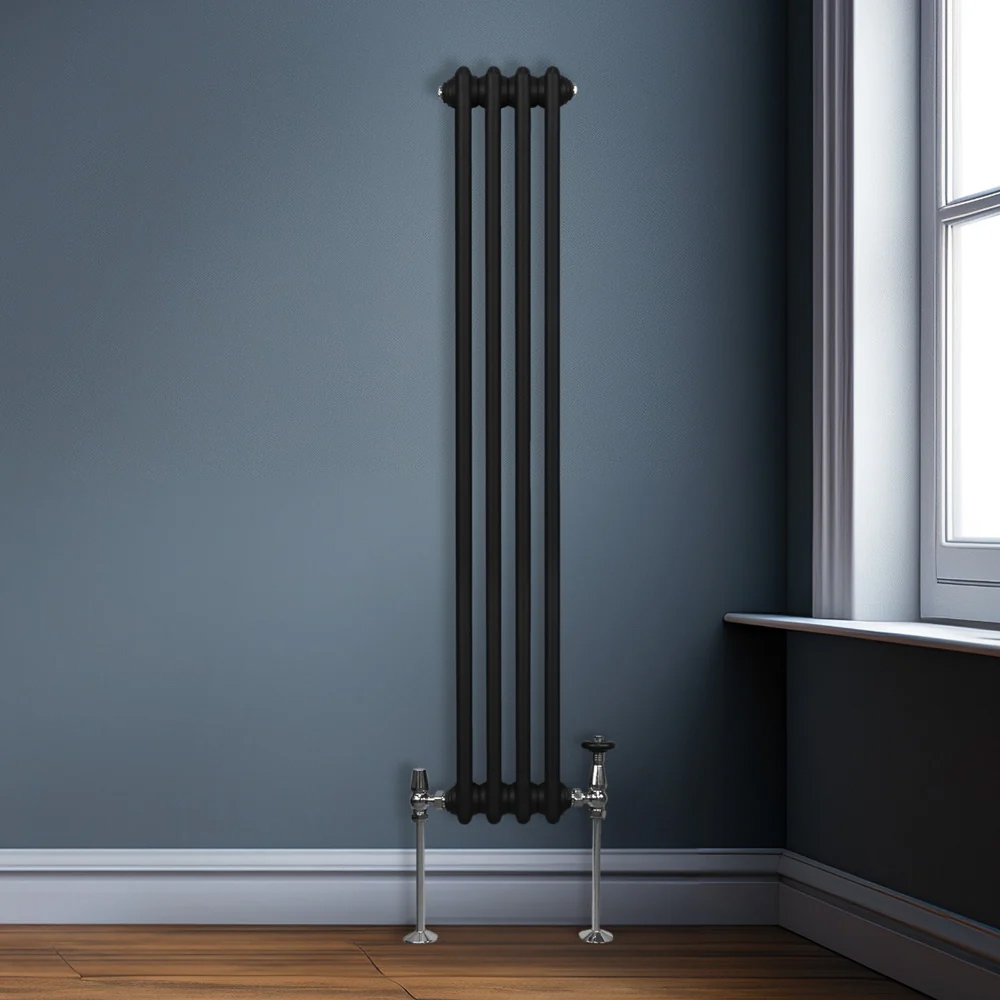 Monster Shop 1861 BTU Black Traditional 2 Column Radiator 1500 x 202mm Image 2