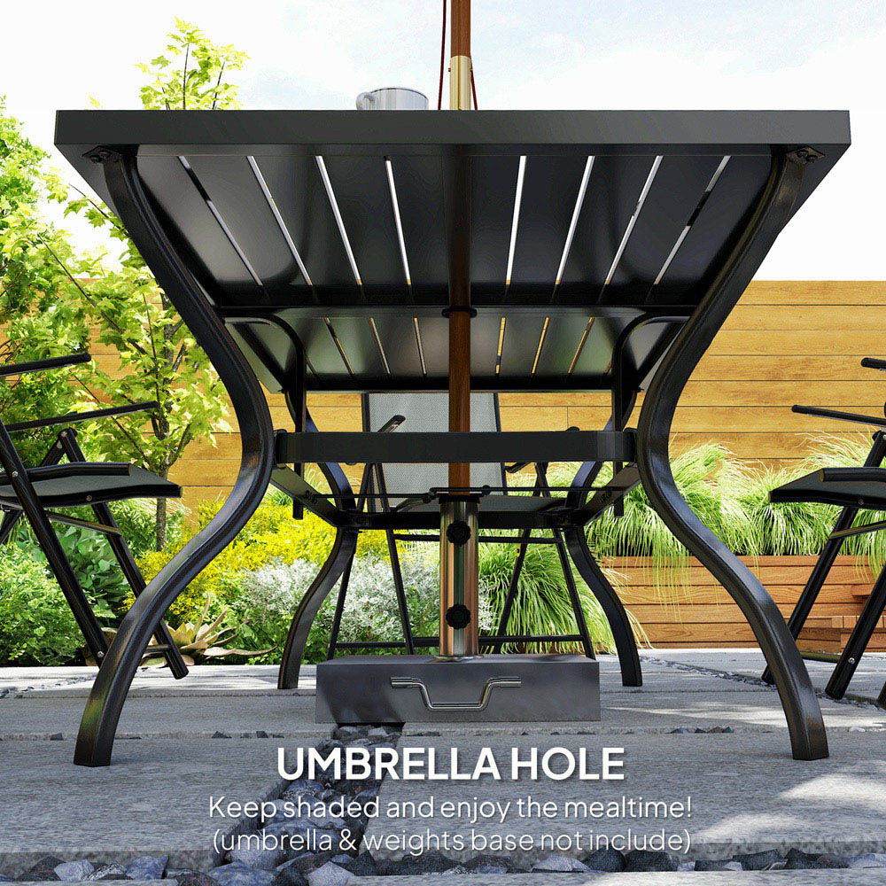 Outsunny 6 Seater Garden Dining Set Grey Image 6